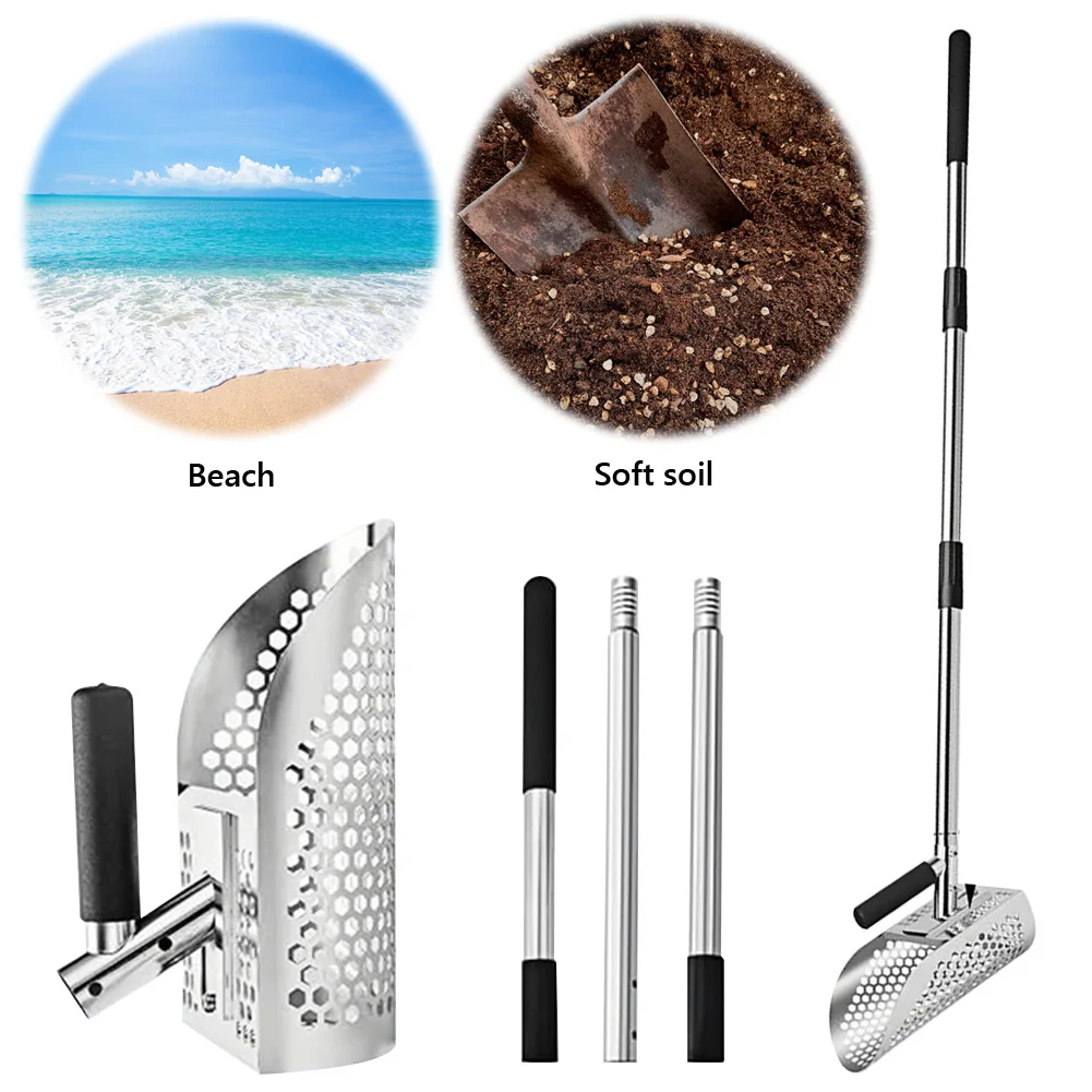 

Совок для песка из нержавеющей стали, металлоискатель, многофункциональный инструмент для обнаружения металла, лопата для быстрой просеивания для подводного двора