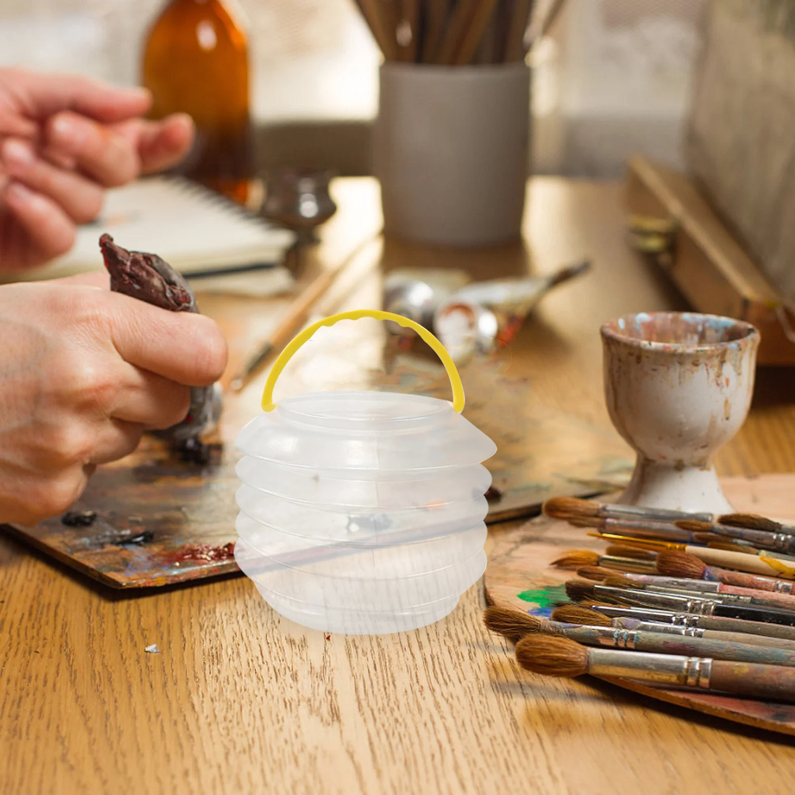 4 stuks transparante opvouwbare kwastwasemmer opvouwbare draagbare wascontainer voor aquarel gouache