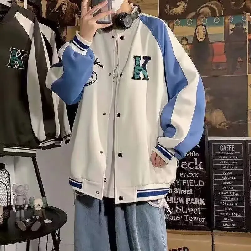 

Cool Baseball Sle Jaet for Teenage Boys Spring Autumn Faionable Polyester Long Sve Button up Coat Youth Sle