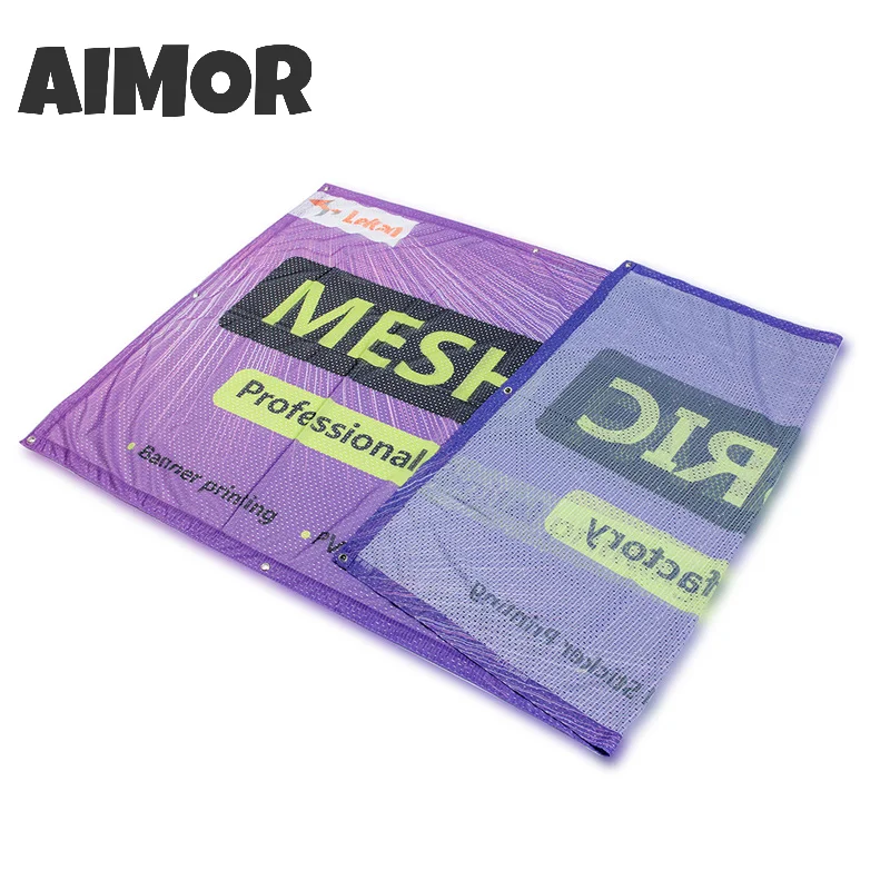 

AIMOR Mesh cloth Banner Windproof Rainproof Advertising Cloth Custom Logo Picture Any Size DIY Background Print Outdoor