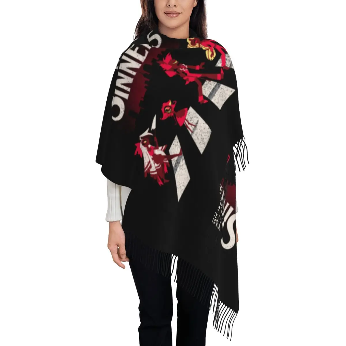

Printed THE SINNERS Comedy Hazbin Hotels Scarf Women Men Winter Warm Scarves Anime America Song And Dance Shawls Wraps
