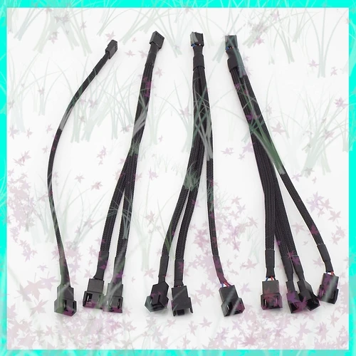 Imagen 1 del producto 1/2/5 Uds nuevo divisor de ventilador PWM 1TO1/2/3/4 Cable adaptador 4pin ordenador CPU ventilador divisor PC Cable de alimentación de extensión de ventilador E3
