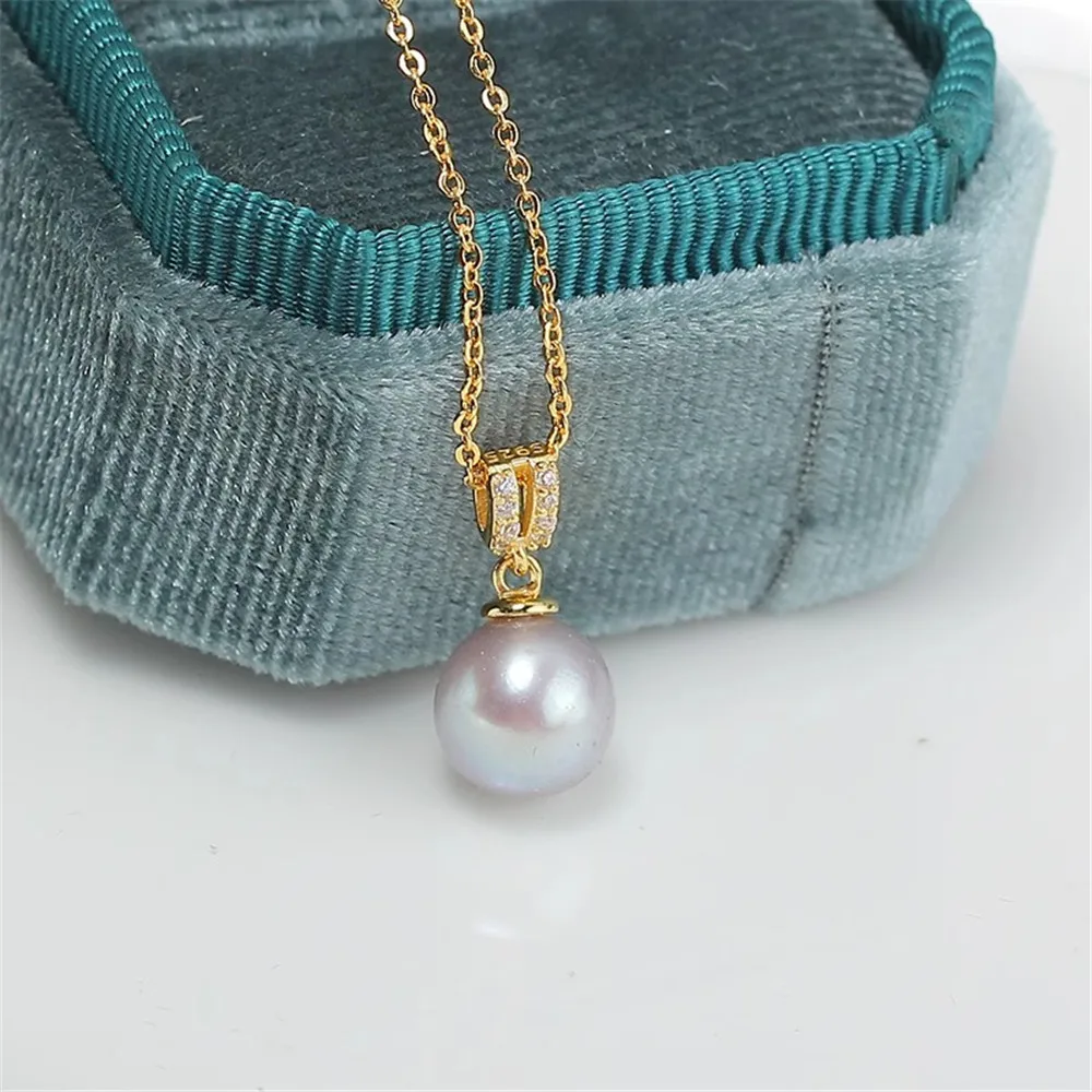 

S925 Sterling Silver Pearl Pendant Setting, DIY Empty Bezel Cup Jewelry Supplies for Craft Making, Hollow Prong Pendant Findings