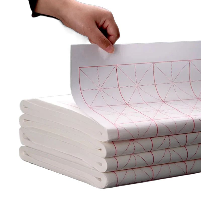 100 Sheets Mizi Grid Rice Paper Chinese Calligraphy Paper Beginner Rijstpapier Chinese Calligraphy Special Half Ripe Xuan Paper
