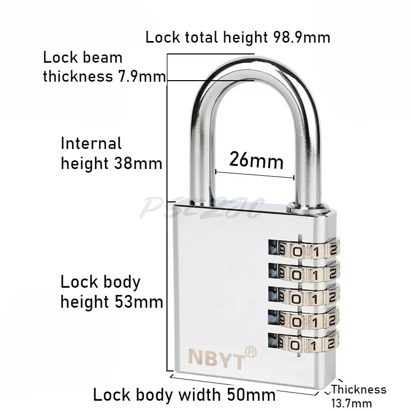 Outdoor Portable Waterproof and Rust Proof Stainless Steel Lock Head Anti-theft Copper Password Padlock