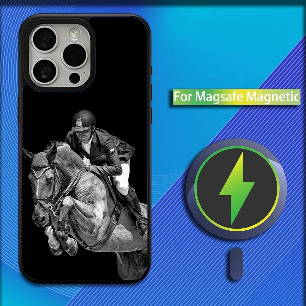 Competition Equestrian Horse Phone Case For iPhone 16,15,14,13,12,11,Plus,Pro,Max,Mini Magsafe Magnetic Wireless Charging