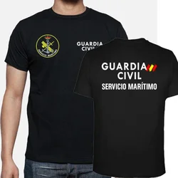 100% Cotton O-Neck Summer Short Sleeve Casual Mens T-shirt Guardia Civil Servicio Marítimo Spain Civil Guard Emblem T-Shirt 2024