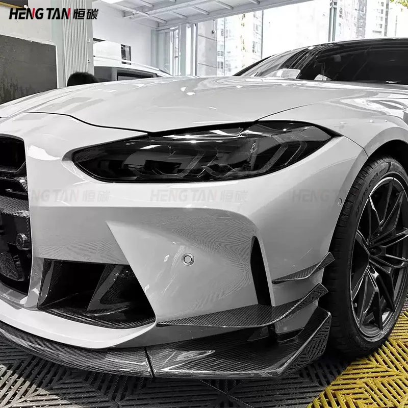 مناسبة لسيارات BMW M3 M4 G80 G82 ألياف الكربون المعدلة VS المصد الأمامي سكين الهواء تحويلة 2021 +