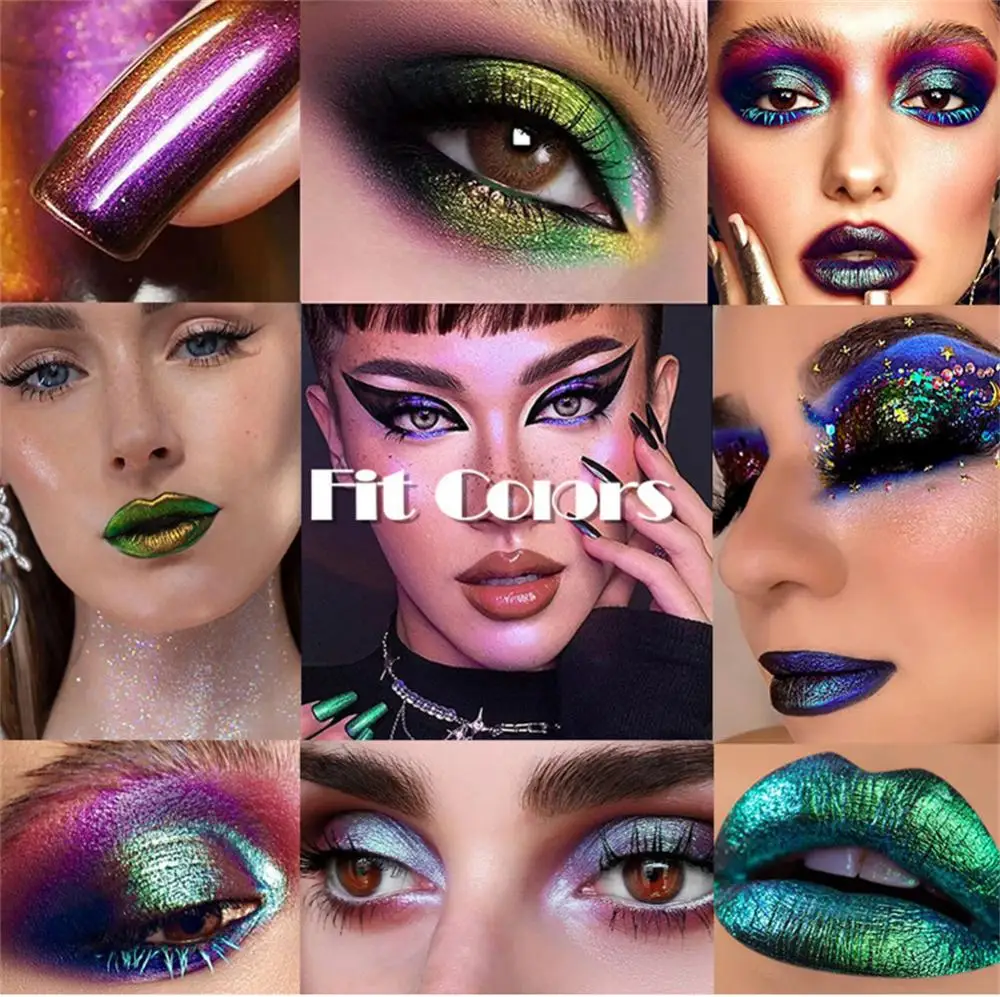 Fit Kleuren Hoge Kwaliteit Oogschaduw Chameleon Vloeibare Shiny Gemakkelijk Toepassing Multichrome Oogschaduw Diamant Gloss Cosmetische Make-Up