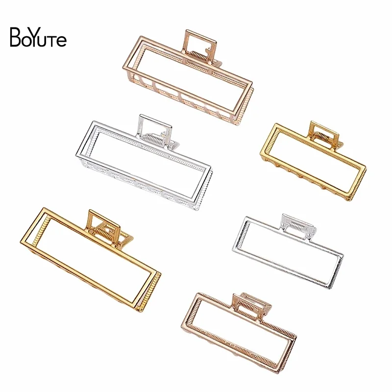 BoYuTe (5 Pieces/Lot) 7cm 9mm Metal Hairwear Rectangle Hair Claw Big Claw Shark Clips Diy Hair Jewelry Materials