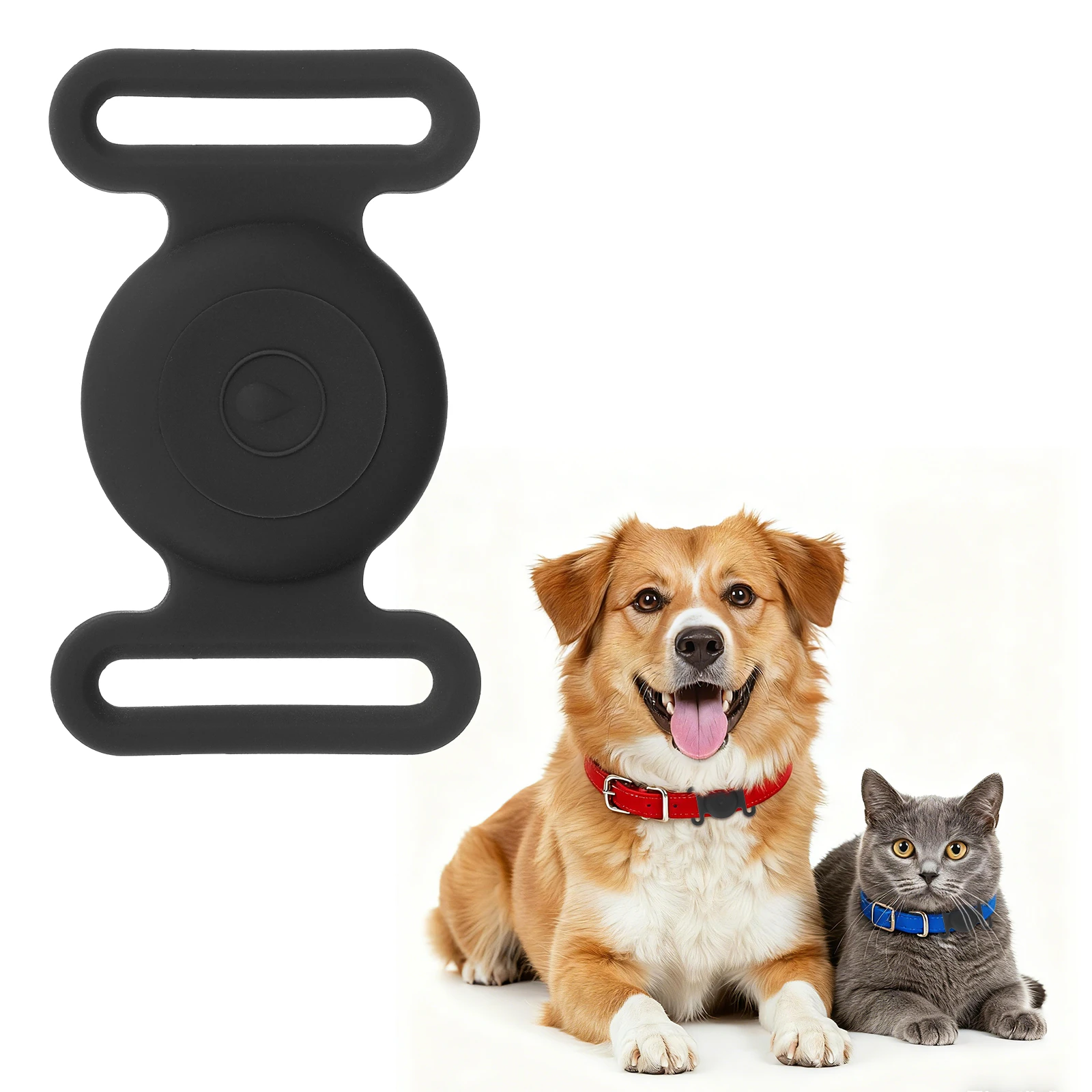 Dog Collar Tag Dog Tracker Holder Silicone Tag Protective Case Waterproof Cat Collar Holder Intended for Pet Puppies Kittens