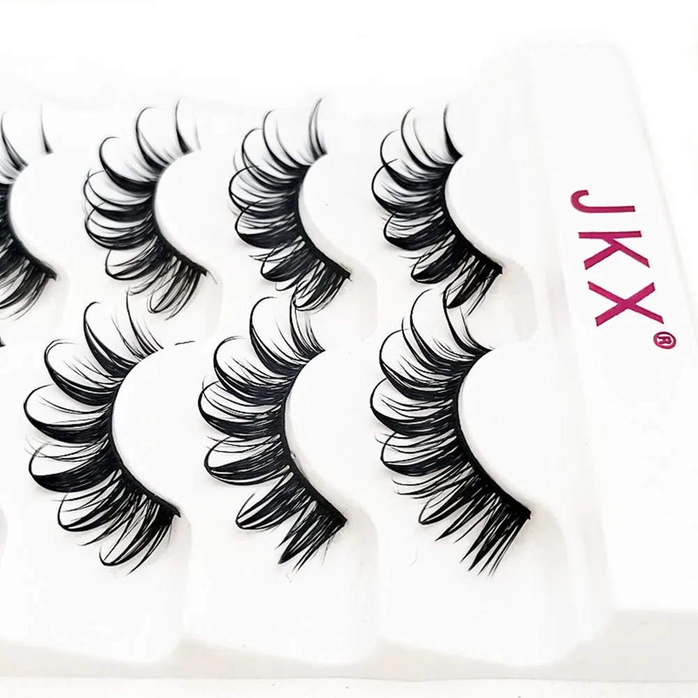 5 Pairs Wet False Eyelashes Thai Style Sharp Tail Artificial Eyelashes Reusable End Eye Elongated Eyelashes Makeup Supplies