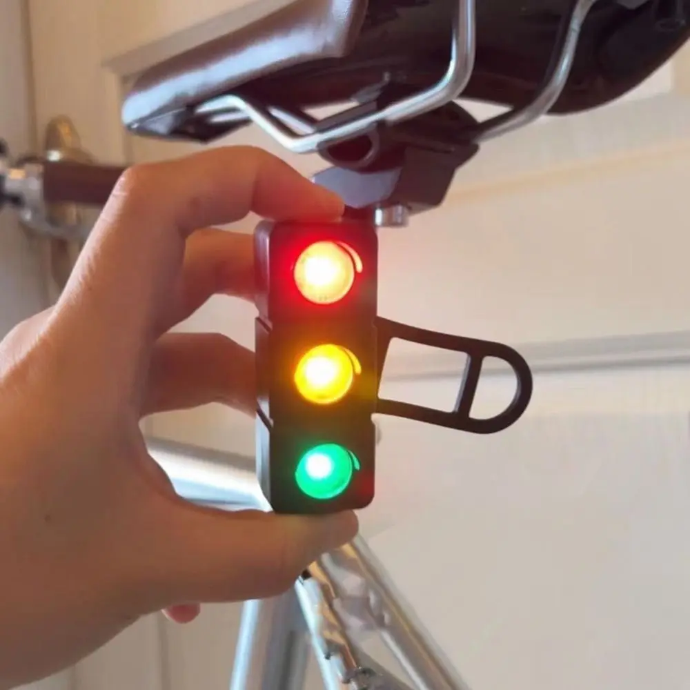 Creative USB Rechargeable Bicycle Tail Light Waterproof 3 Colors Traffic Light Bike Light Flashing Colorful Safety Lights