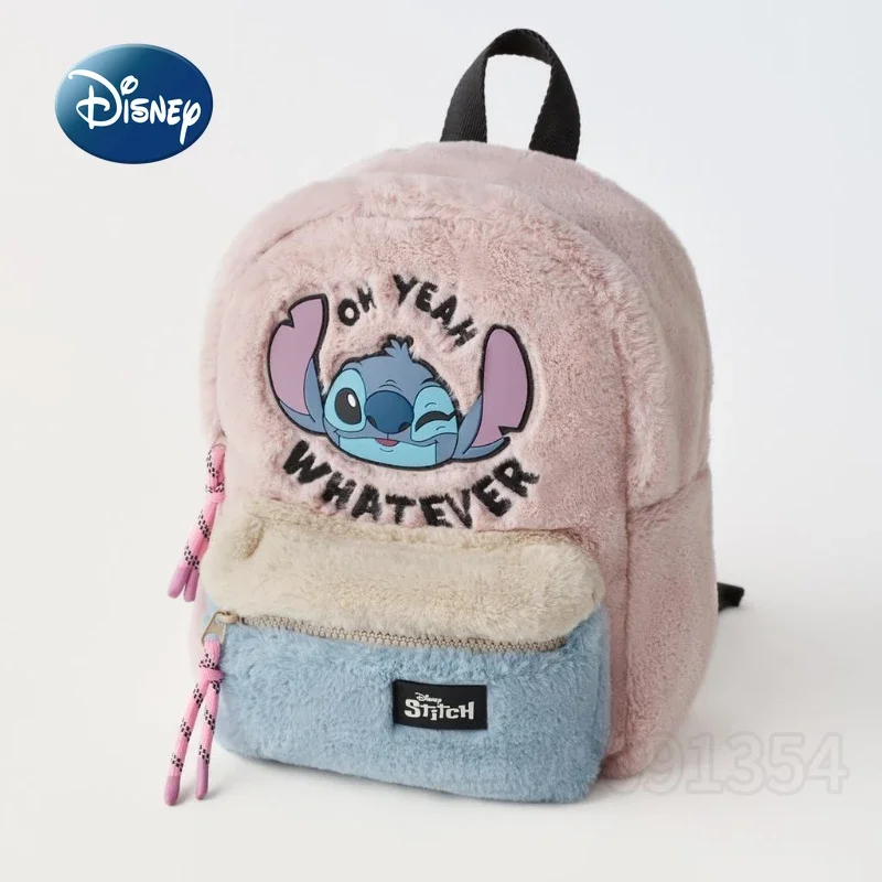 Disney Stitch-Mochila De felpa para niños, Mini mochila Original de marca de lujo, Bolsa Escolar de dibujos animados, alta calidad