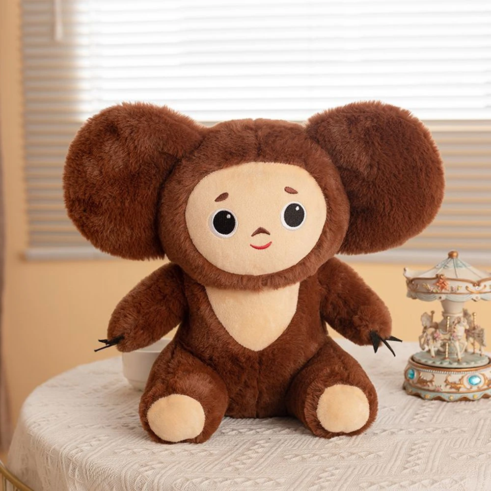 25CM Net Red Super Cute Big Eared Monkey Plush Toy Macaque Forest Partner Big Paw Sleeping Companion Doll Child Birthday Gift