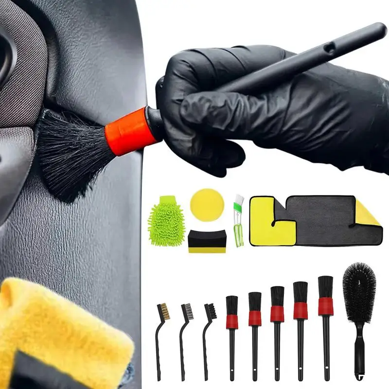 

Car Detailing Brush Set 15 Piece Set Car Cleaning Accessories Wash Supplies For Cleaning Automobile Interior Exterior And Wheels