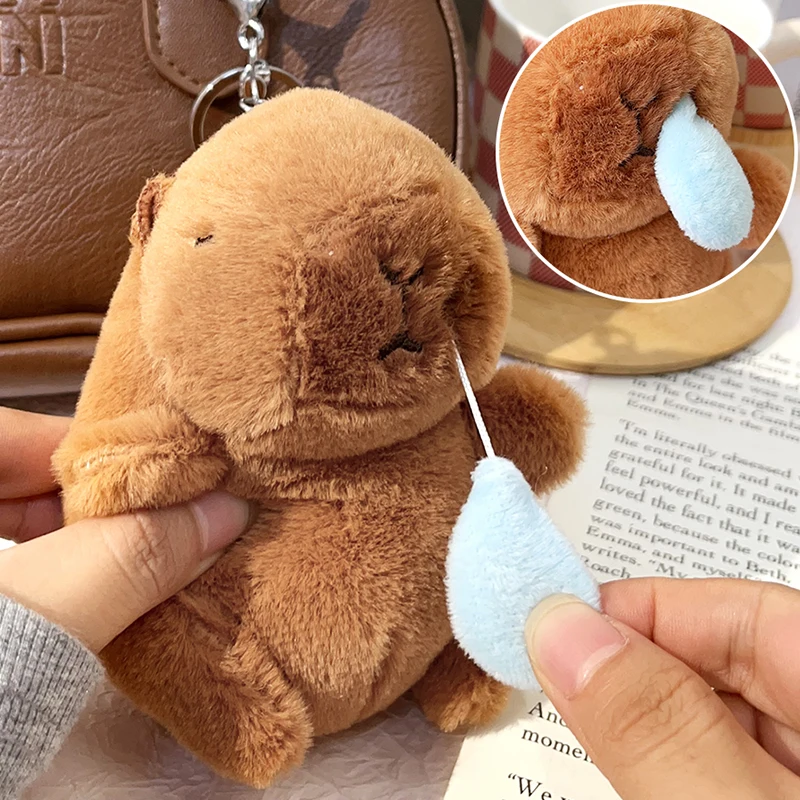 Snot Cartoon Capybara Pendant Plush Toy Doll Bag Hanging Ornaments Cute Kapila Keychain Doll Desktop Doll Ornaments Car Pendant