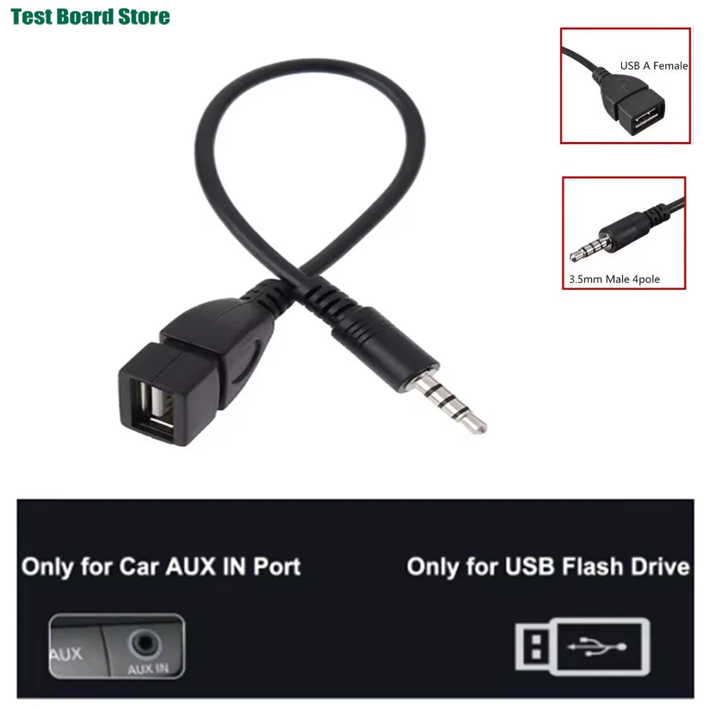 

1pcs 3.5mm car Aux audio cable to USB audio cable car electronics for Play Music car audio cable USB headphone converter