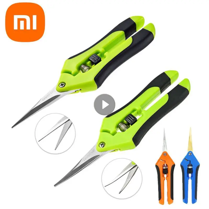 Xiaomi Garden Pruning Shears Stainless Steel Pruner Fruit Picking Secateurs Potted Weed Scissors Straight Elbow Pruning Tools