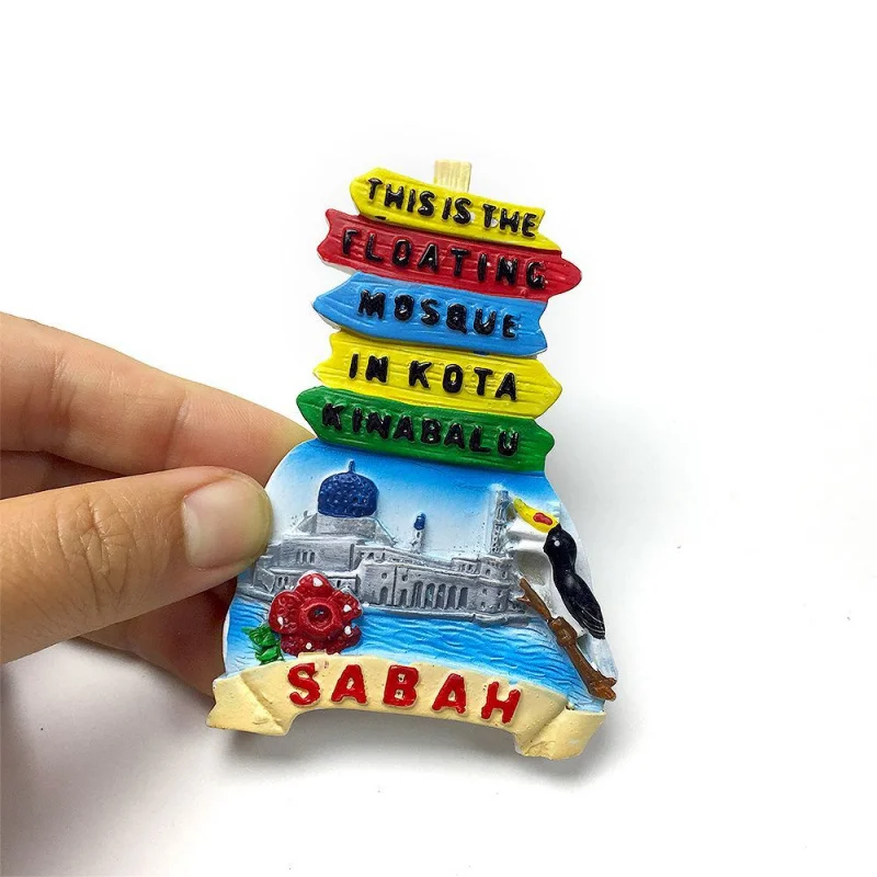 

Malaysia Sabah State Personalized Creative Travel Road Sign Magnetic Fridge Magnet High Aesthetic Hot Item3d3D Gift