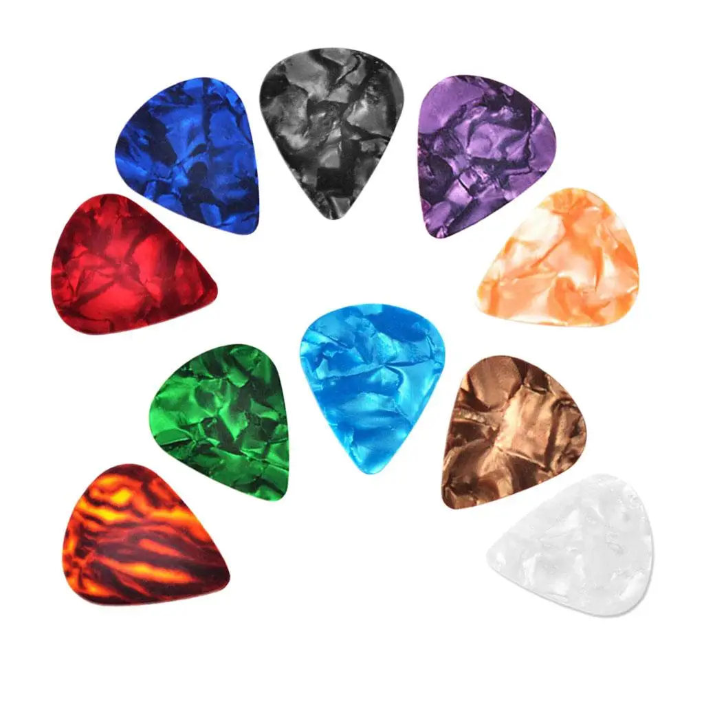 2x 10pcs Guitar Bass Pick Plectrum Hearted Shape Instruments 0.46mm