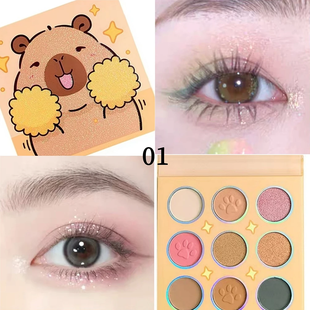 

9-Color Eyeshadow Plate Private Label Yellow Package Long Lasting Waterproof Shimmer Cute Natural Custom Logo Makeup Wholesale