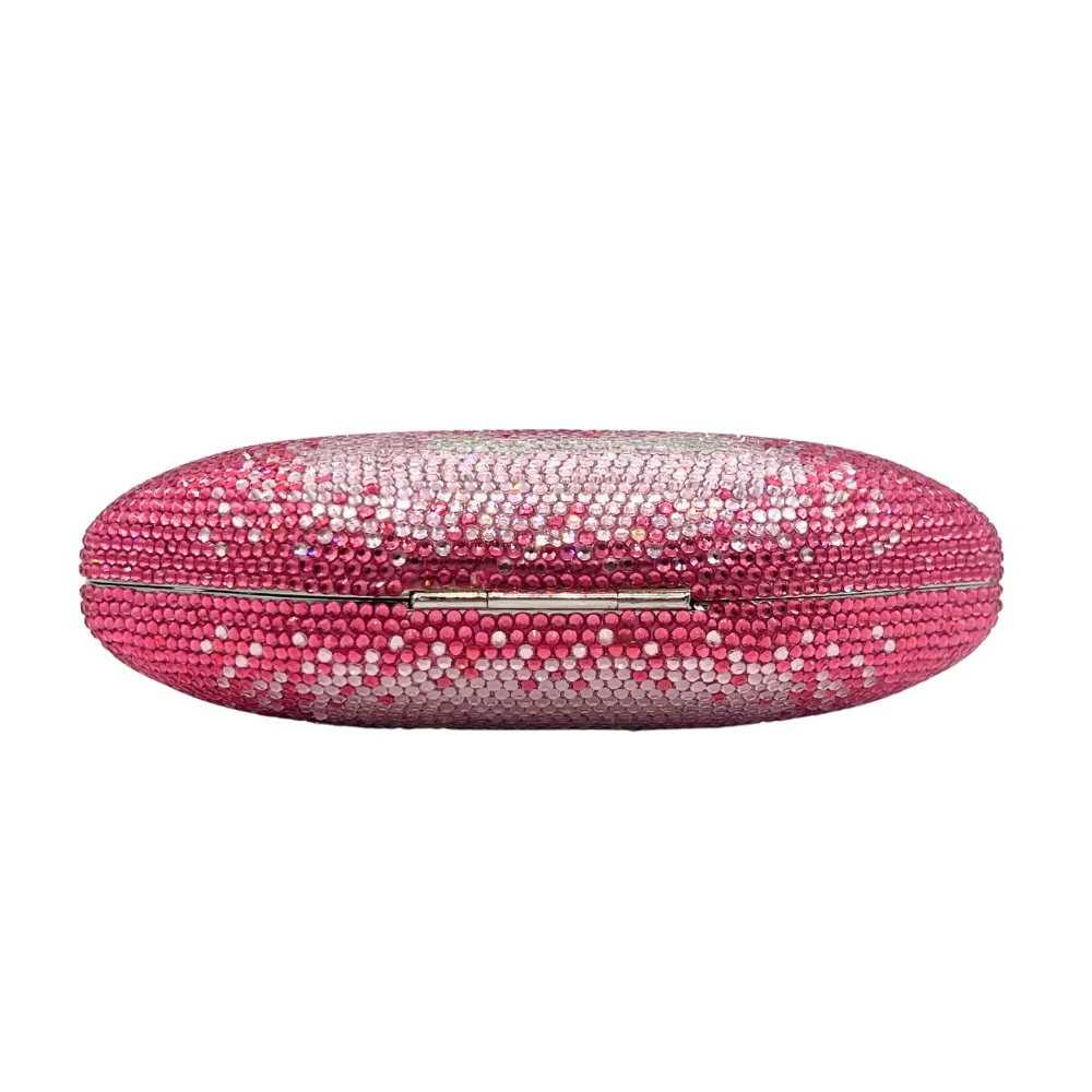Mouth-Shaped Little Crystal Evening Bags Full Rhinestone Dinner Purse Bags For Women Bridesmaid Handbags Luxury Lady Diamond