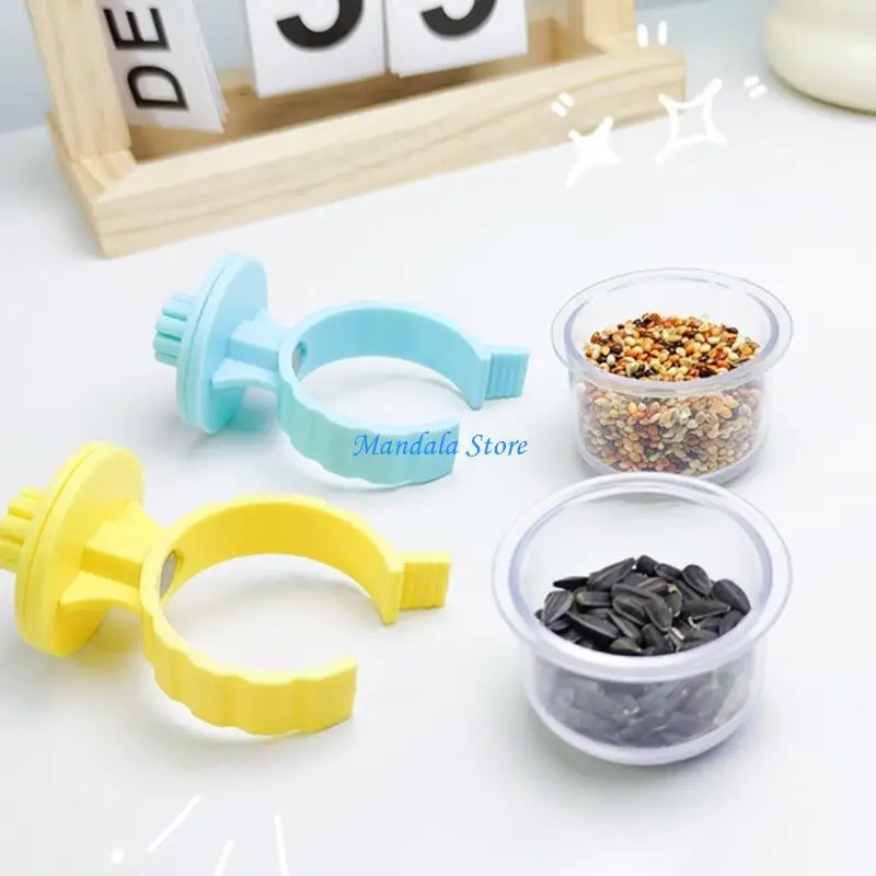

U2JC 2Pcs Bird Cage Water Bowls With Clips Durable Feeding Cups For Cockatiels Parakeets Macaws Finches Lovebirds