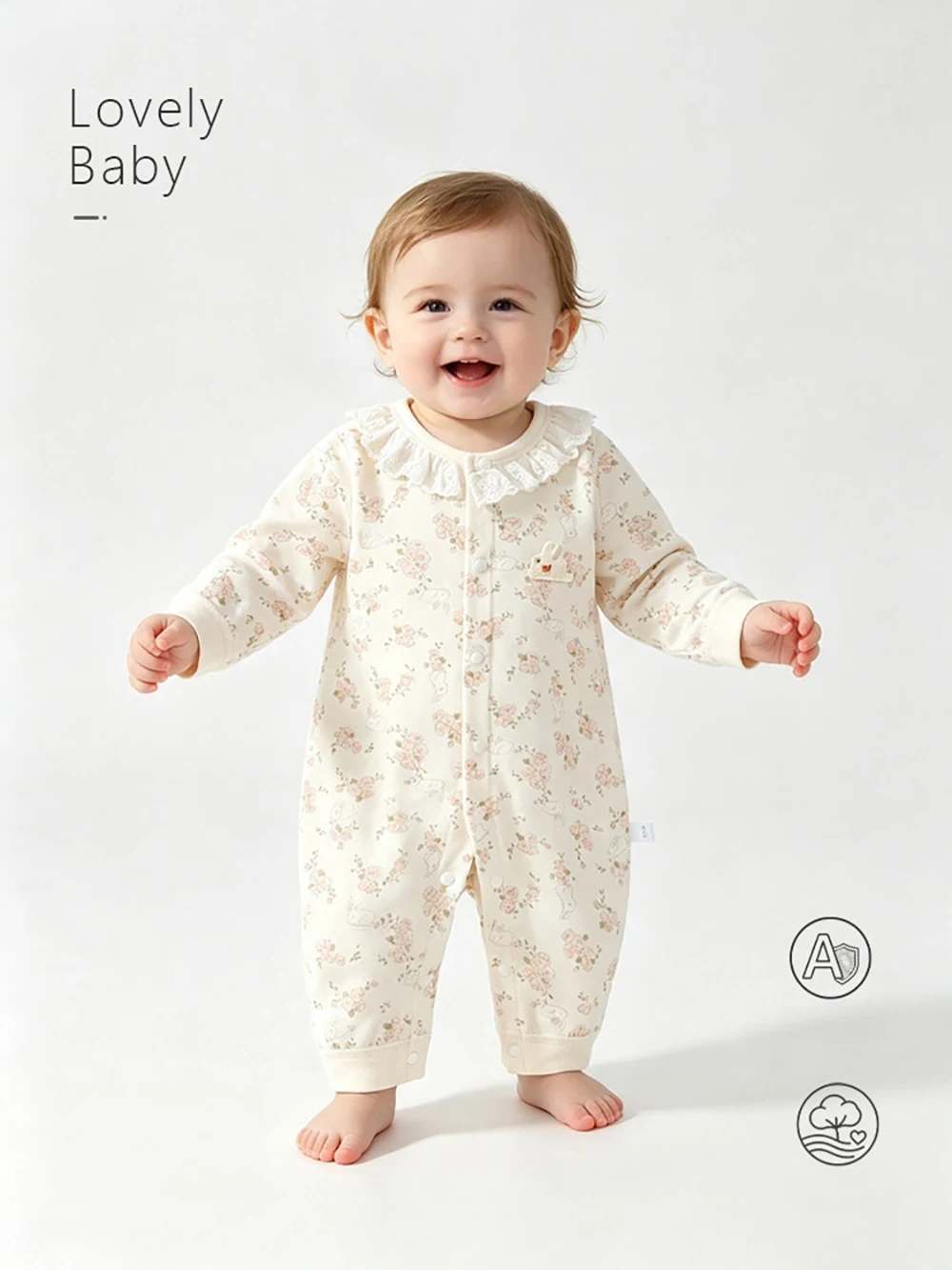 Newborn Baby Romper 0-24M Baby Girl Clothes Sweet Floral Bunny Toddler Jumpsuit Cotton Infant Autumn Homewear
