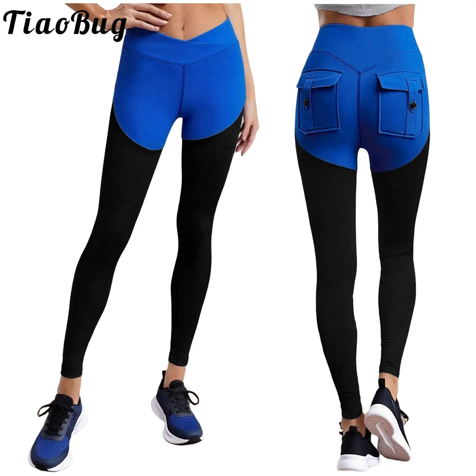 

Women Fashion Yoga Pilates Leggings Pants Stretchy Skinny Gym Workout Bodybuilding Pants with Flap Pockets Sport Workout Pants