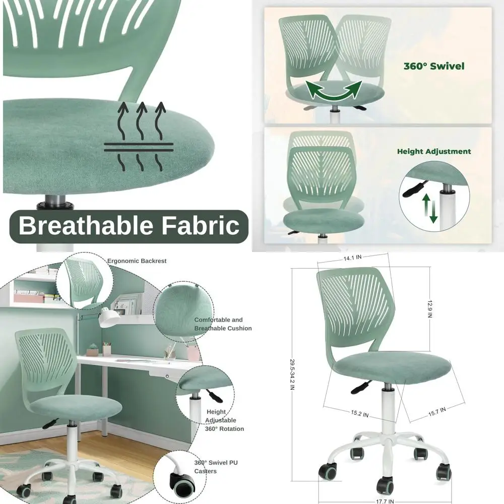 

Офисное кресло мятно-зеленого цвета с эргономичной спинкой и мягкой обивкой для конференц-залов и представительских помещений