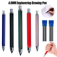 4.0mm Metal Drawing Mechanical Pencil With 2B Lead Set Professional Art Sketching Automatic Pencil Office Stationery Supplies