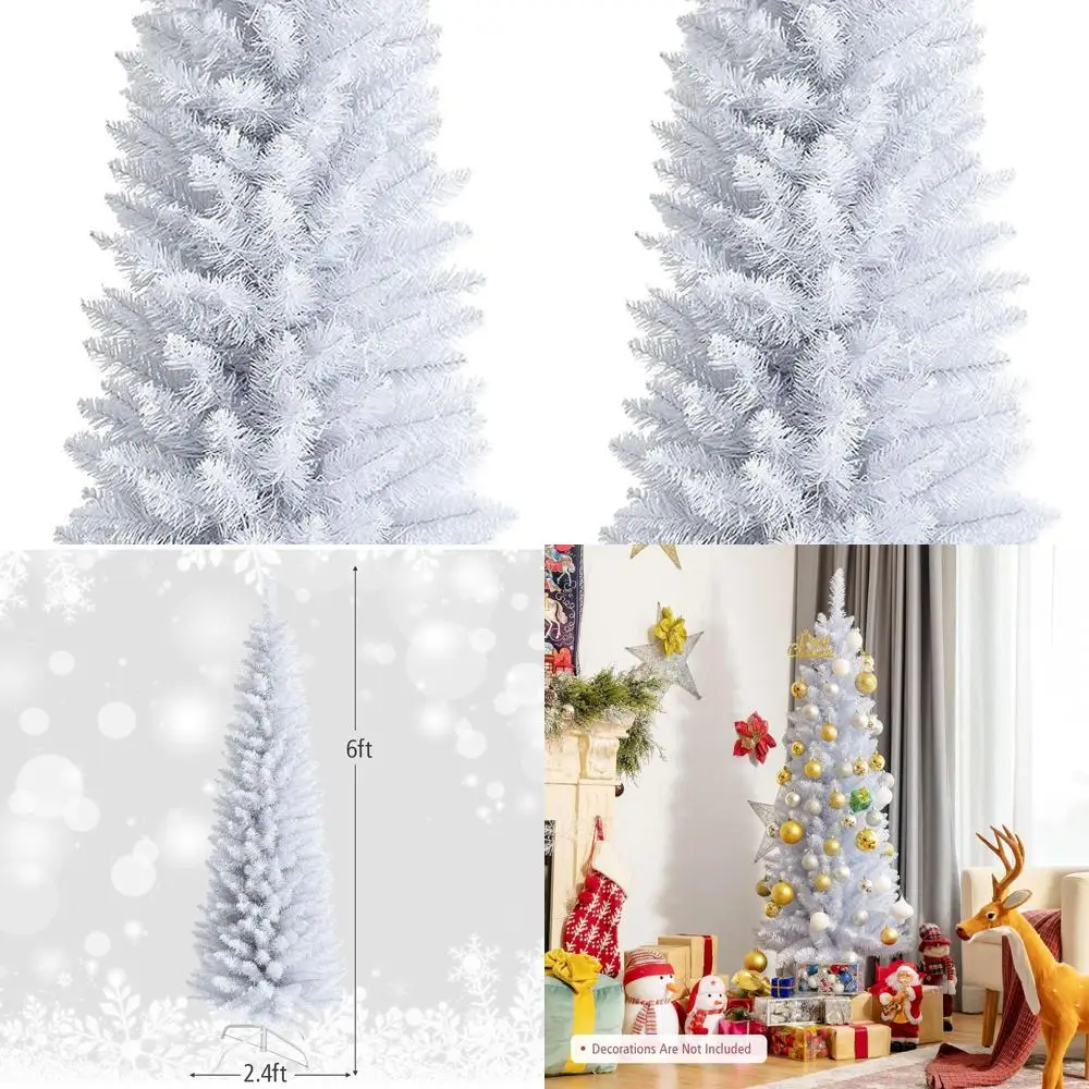 

Искусственная сосна длиной 6 футов с 340 иглами ПВХ и складной металлической подставкой для рождественских украшений