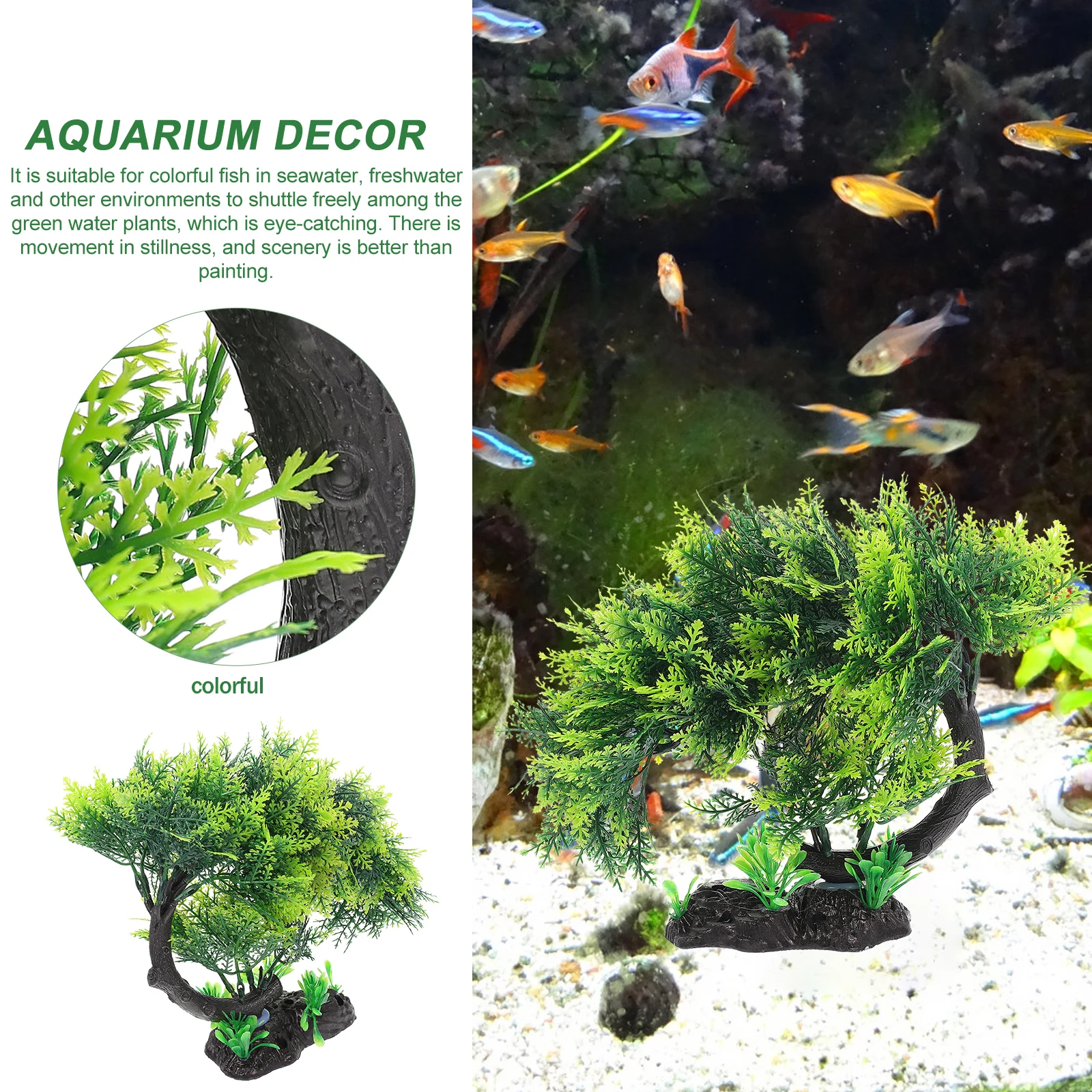 

Artificial Pine Tree Decorative Aquarium naments Fish Tank L scape Plastic Desktop Accessory Model Tree Imitated Pine Pet