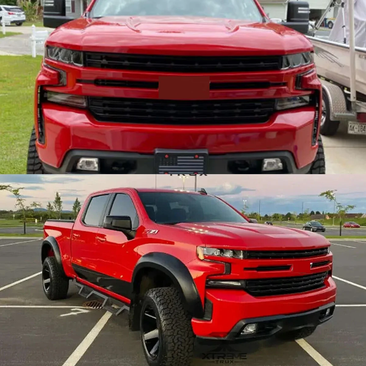 Ersatz für 2019–2021 Chevrolet Silverado 1500 LT RST Frontgrill-Baugruppe Red Hot WA130X Kfz-Außenzubehör