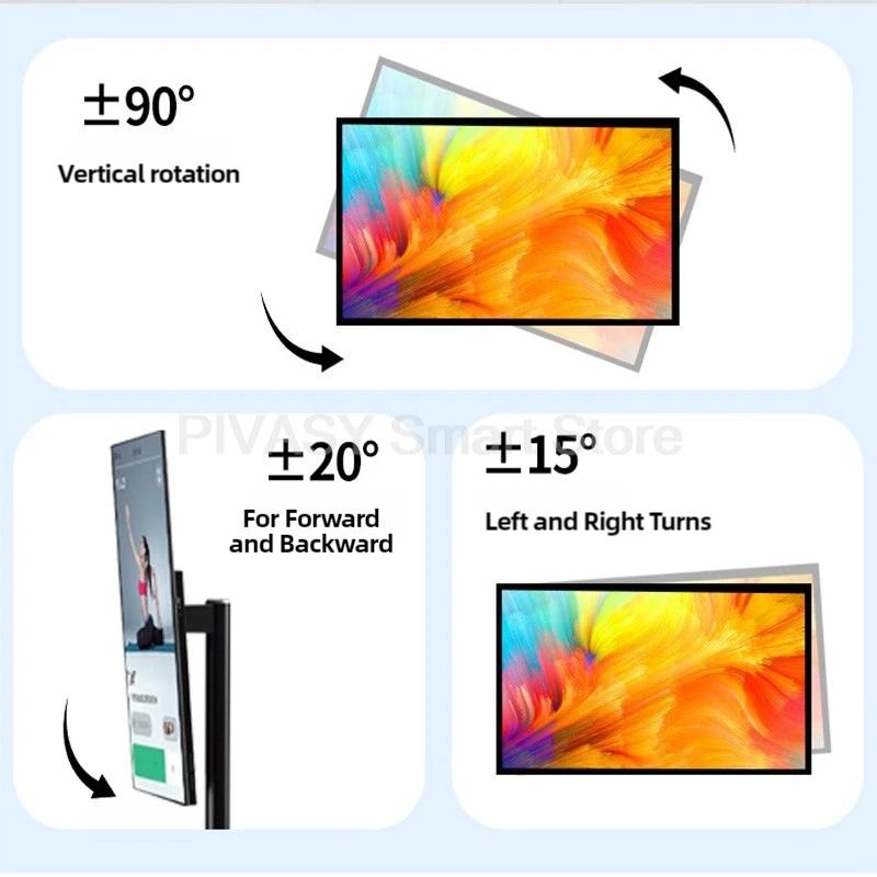 شعبية في الهواء الطلق شاشة تعمل باللمس المباشر 21.5 بوصة أندرويد 12 نظام التلفزيون 6000mAH بطارية الطاقة 4 + 64G تدوير المنقولة التلفزيون الذكي لصالة الألعاب الرياضية