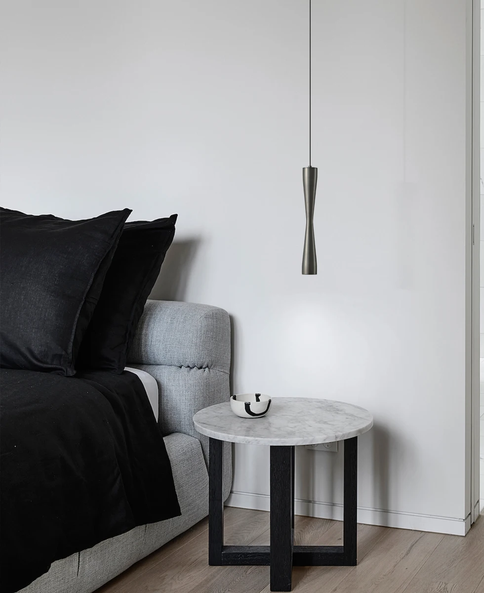 Faretto a LED di lusso minimalista Lampada a sospensione in rame Camera da letto Comodino Lampada a sospensione Sala da pranzo Ristorante Lampadario Lampada a sospensione