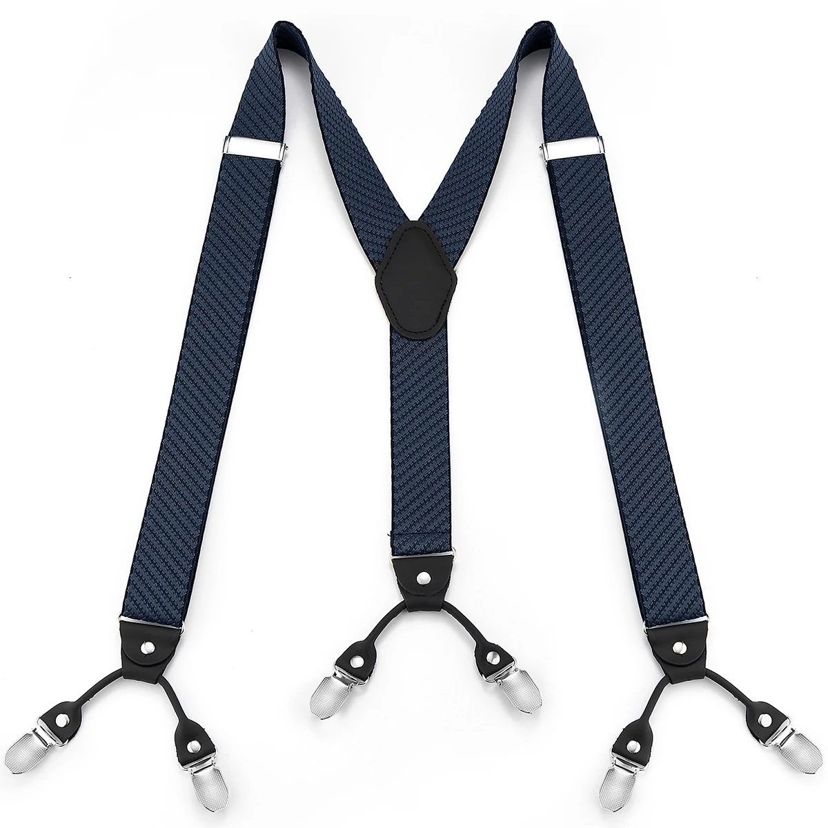 Британский ретро-серо-синий саржевый стиль, мужской джентльменский костюм с шестью зажимами, аксессуар для брюк, нескользящие подтяжки.