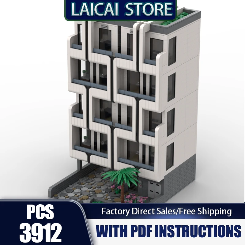 

Moc Building Blocks Apartment Complex Modular Model Technology Bricks DIY City Street View Creativity Toys For Holiday Gifts