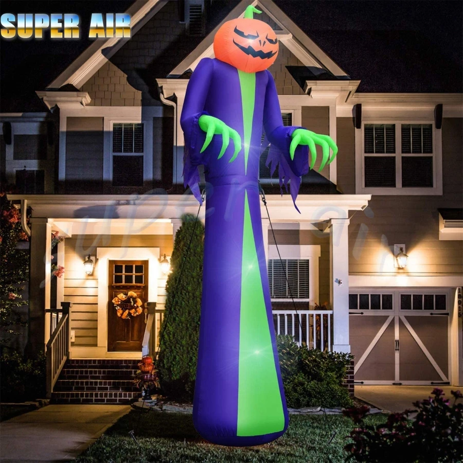 Customazied fearful inflatable Halloween pumpkin head ghost  for Halloween decoration