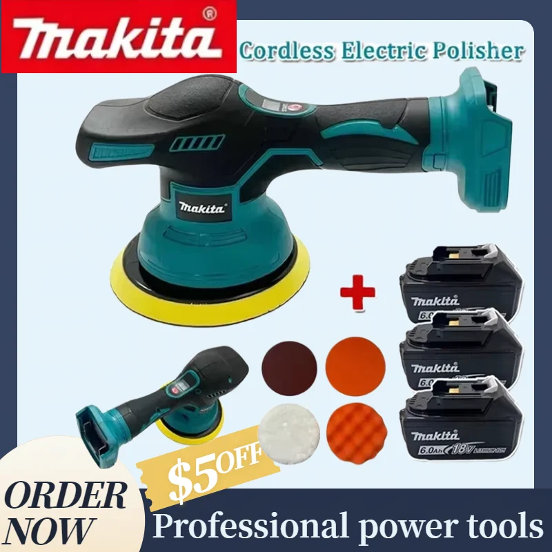

Makita 8 Gears Cordless Car Polisher 18V-20V Wireless Electric Buffing Waxing Machine for Car Body Repair and Surface Finishing
