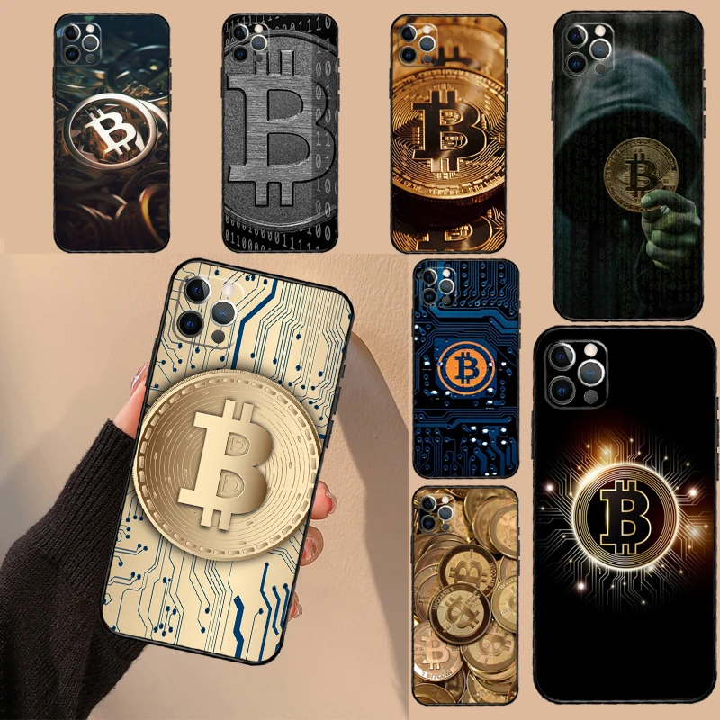 Bitcoin Phone Case For iPhone 15 11 12 13 14 16 Pro Max XS X XR Plus 12 13 Mini Cover