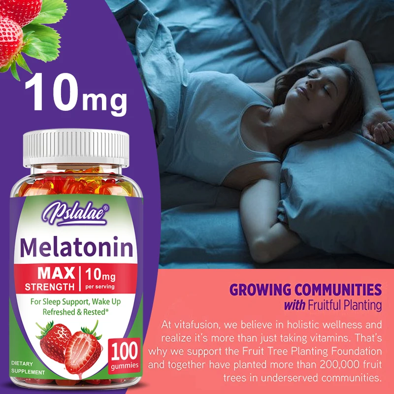 Melatonin Gummy Supplement, Sleep Aid, Strawberry Flavor, 60 Gummies for Adults