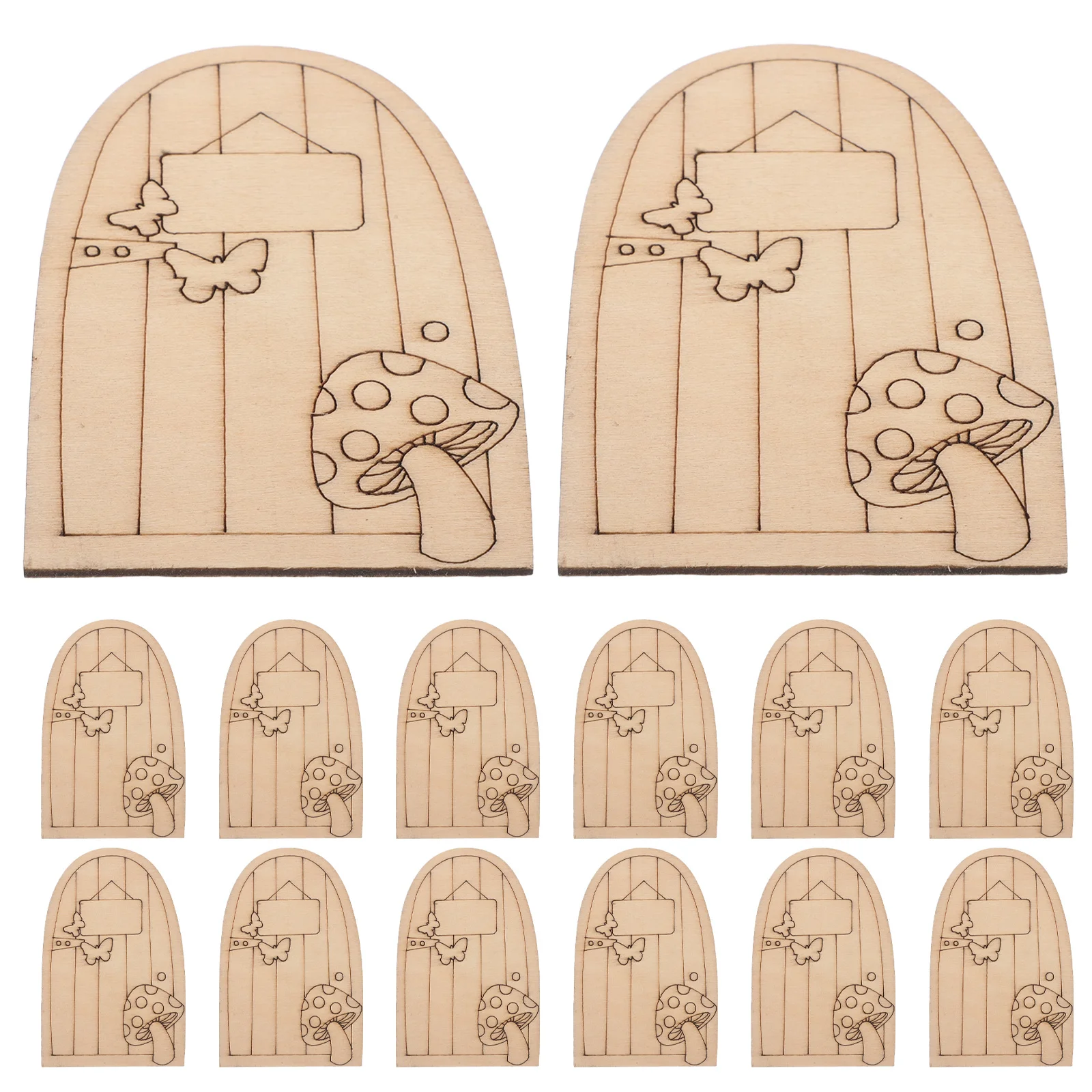 50 قطعة طقم الباب الجنية خشبية مصغرة الجنية أبواب المنزل DIY بها بنفسك الحرفية موس المشهد حديقة جنوم زخرفة ديكور #2