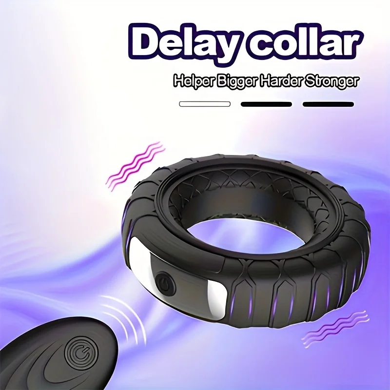 Rechargeable 10 Speeds Silicone Vibration Lock Fine Rings Male Time Delay Masturbatior Vibrating Massage Penis Ring For Couple