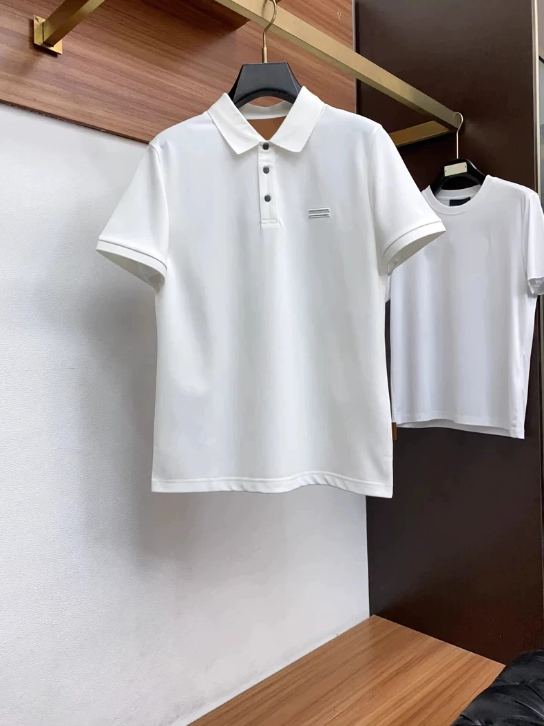 

Мужская рубашка в итальянском стиле с вышитой нашивкой, повседневная, с коротким рукавом, отложным воротником, дышащая, удобная, из хлопка, модная.