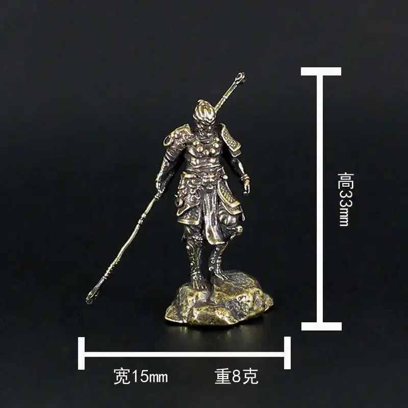 Sun Wukong Action Figures Model Great Sage Equalling Heaven Brass Anime Statue Desktop Car Interior Office Ornament Accessorie