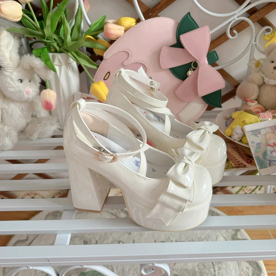 

Lolita Shoes Original Lolita Princess Ultra High Heels Bow Round Head Women's Singles Shoes