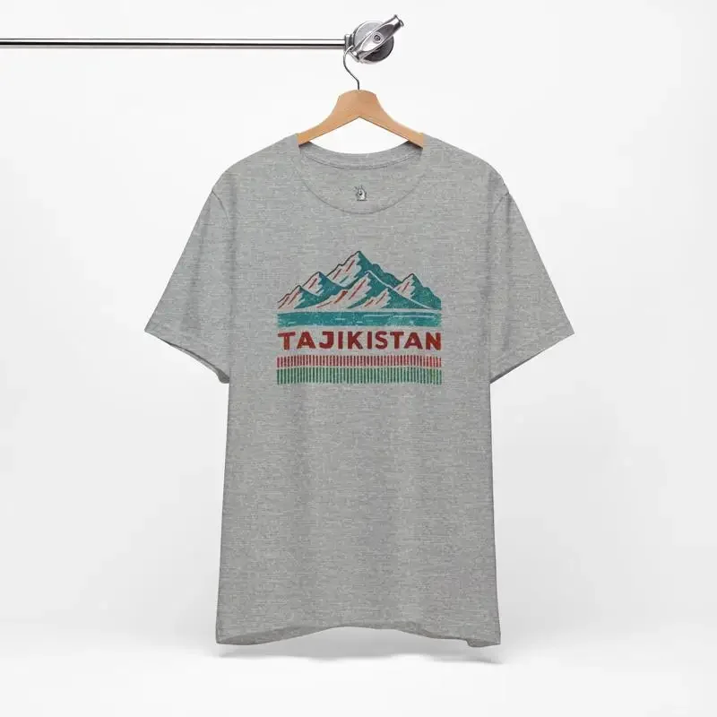 Vintage Tajikistan T Shirt Stylish Retro Travel Nature Lover Hiking Apparel Summer Wardrobe Essential Cool