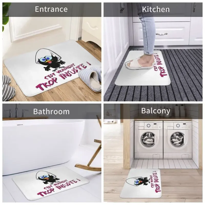 Calimero Front Door Mat Anti-Slip Indoor Absorbent Cartoon Comic Doormat Kitchen Bedroom Entrance Rug Carpet